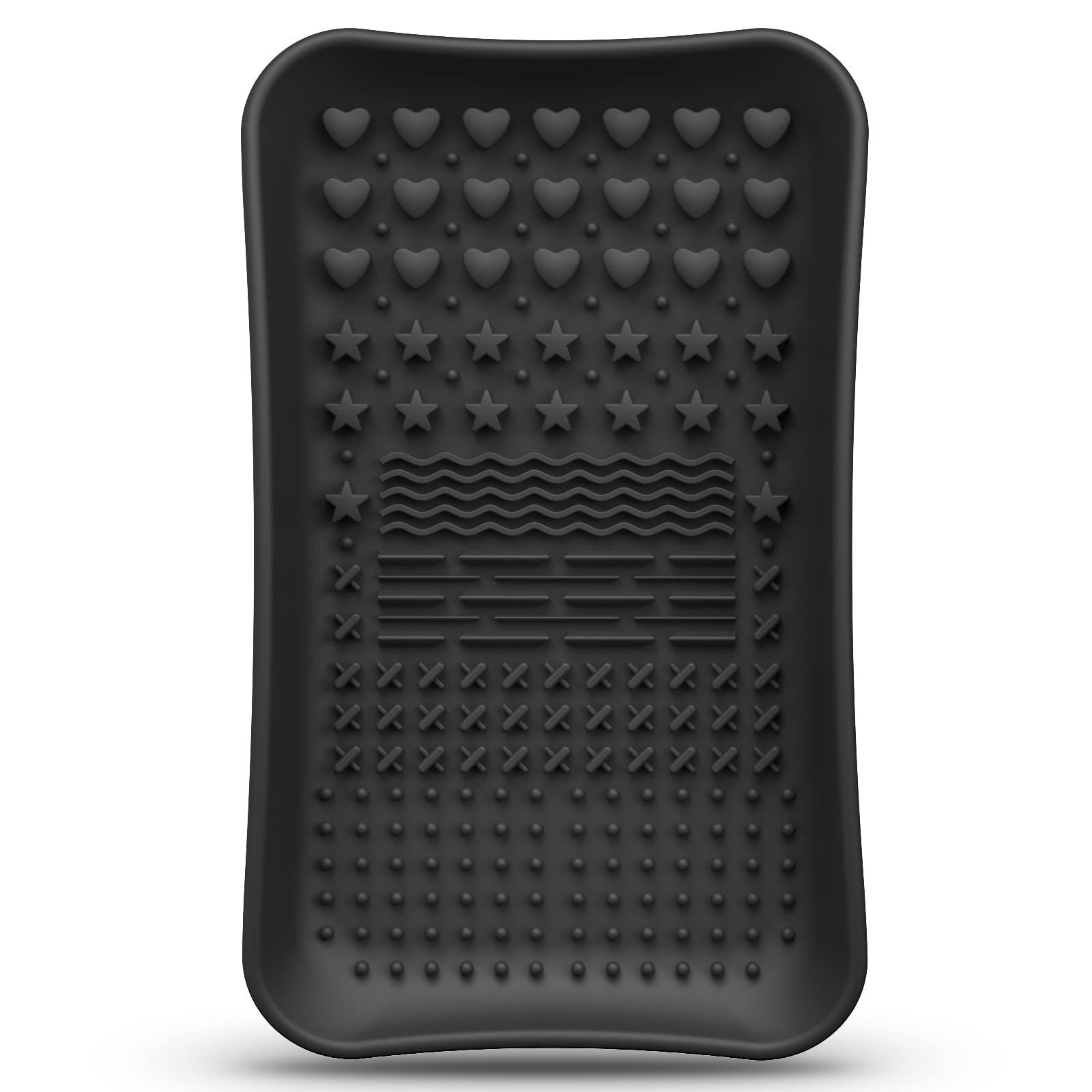 Makeup Brush Cleaner Mat, Make up Brush Cleaner Mat Pad, Silicone Brush Cleaning Mat, Paint Brush Cleaner Tool with Back Strap, Beauty Makeup Washing Tool Makeup Brushes for All Brushes