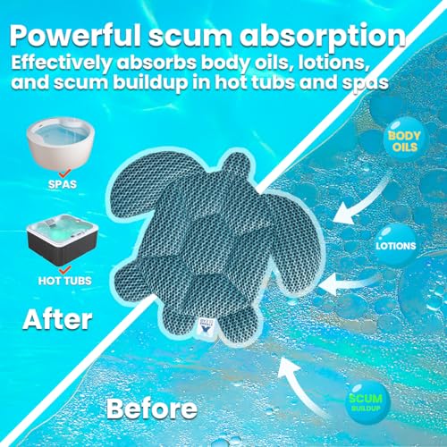 XTREMECLEAR Hot Tub Scum Absorber Turtle, 2-Pack Reusable Spa Oil Absorbing Sponge for Hot Tubs, Jacuzzis & Spas, Removes Body Oils, Cosmetics, Sunscreen & Scum by XTREMECLEAR - Used condition - Image 2