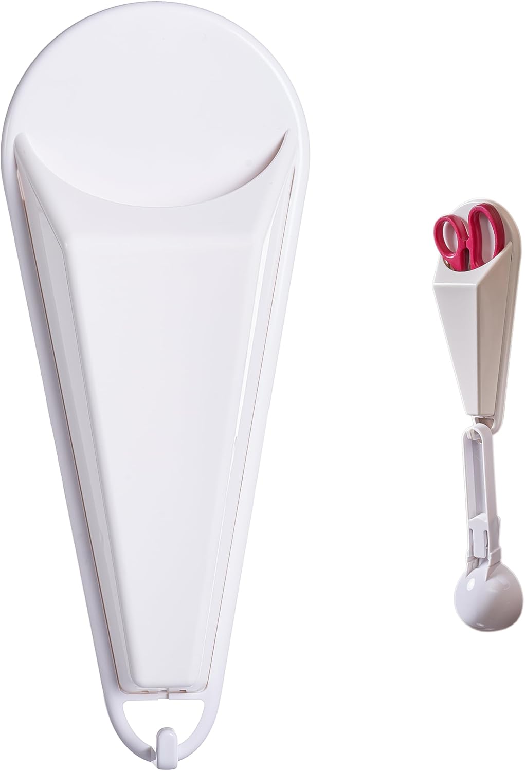 4PCS Magnetic Scissor Holder for Fridge, Never Lose Scissors! Kitchen & Office Storage Organizer with Drain Hole & Hooks, Detachable Magnet Holder Sticks to Refrigerator for Large Shears