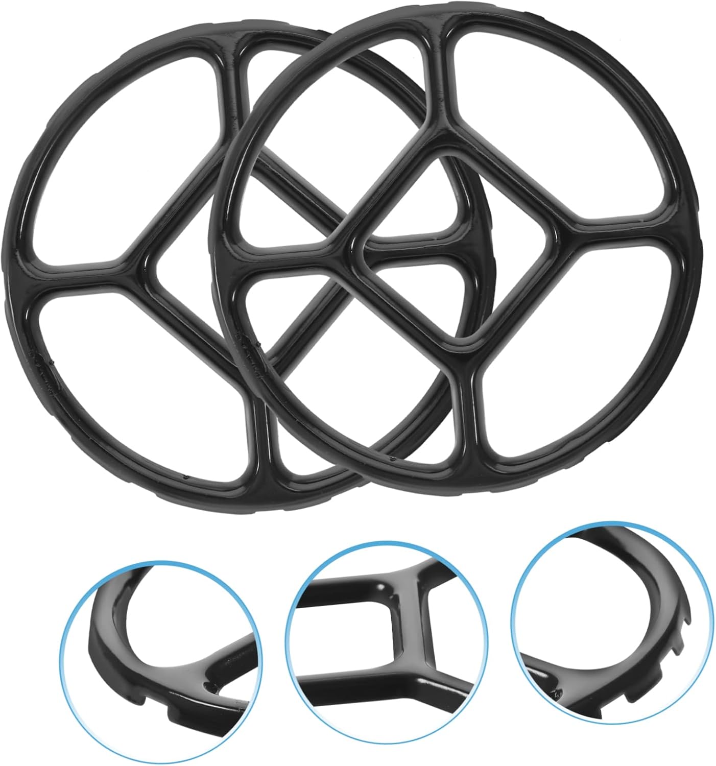 2pcs Slip Metal Stove Rack for Gas Hob Compact Wok Ring Stand for Milk Pots Sturdy and Temperature Resistant Kitchen Accessory
