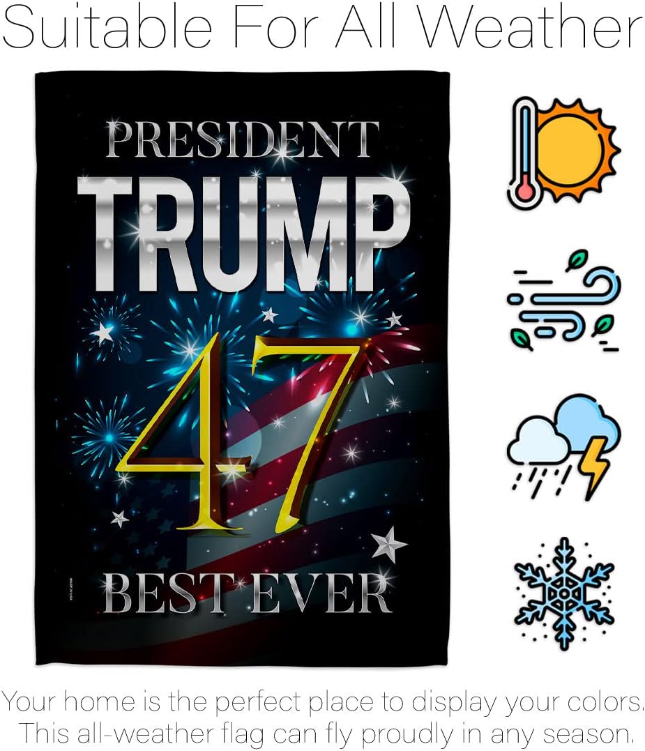 Trump Flag 46 Best Ever House Flag Patriotic Vote Keep America President Republican Party United State American Election Banner Small Garden Yard Gift Double-Sided, Made in USA