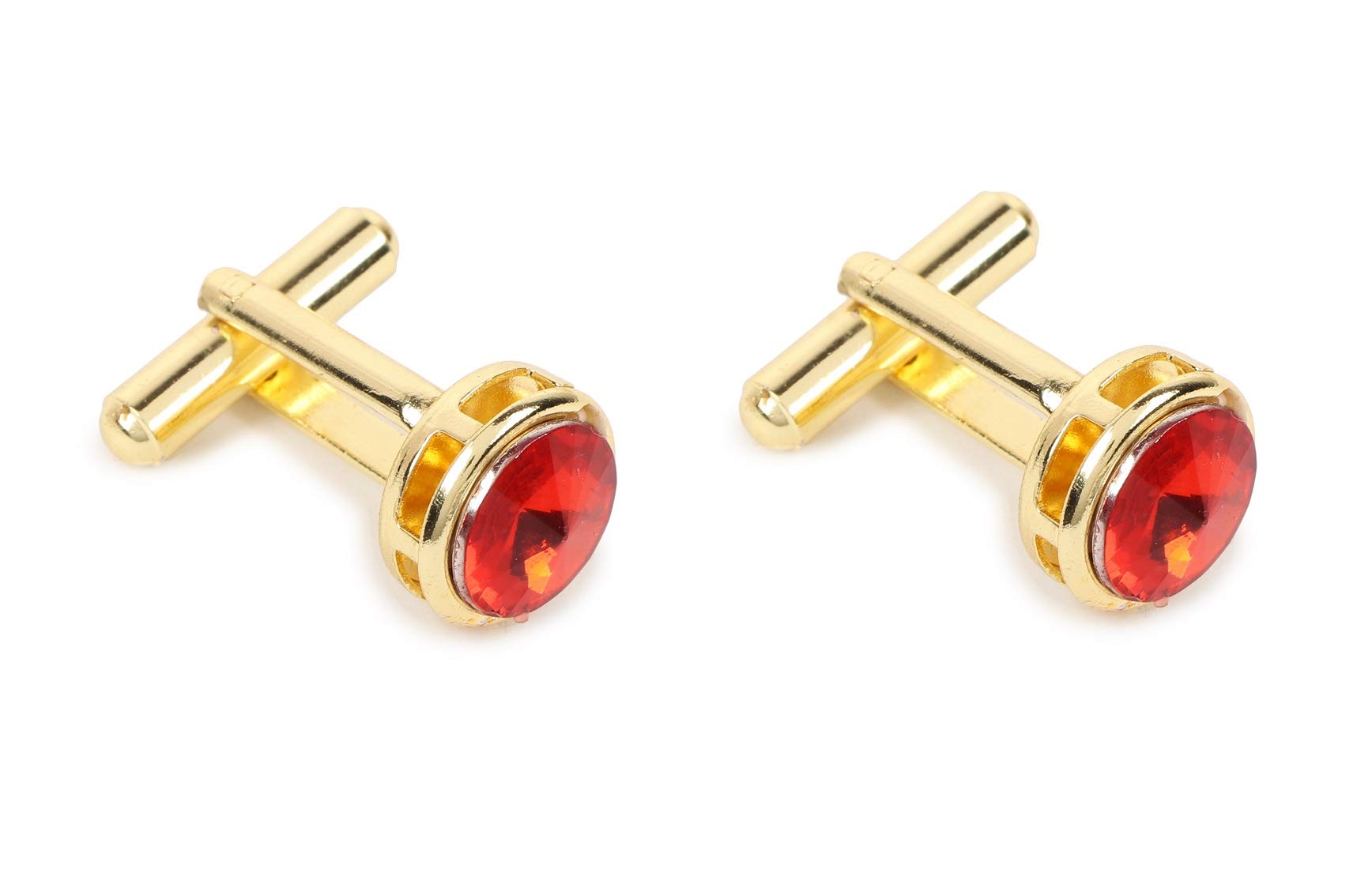 FashMade American Crystal Gold Plated Cufflinks for Mens Boys Cufflink Set for Men in Gift Box 10 Colors Options Open to See All The Colors-image-31