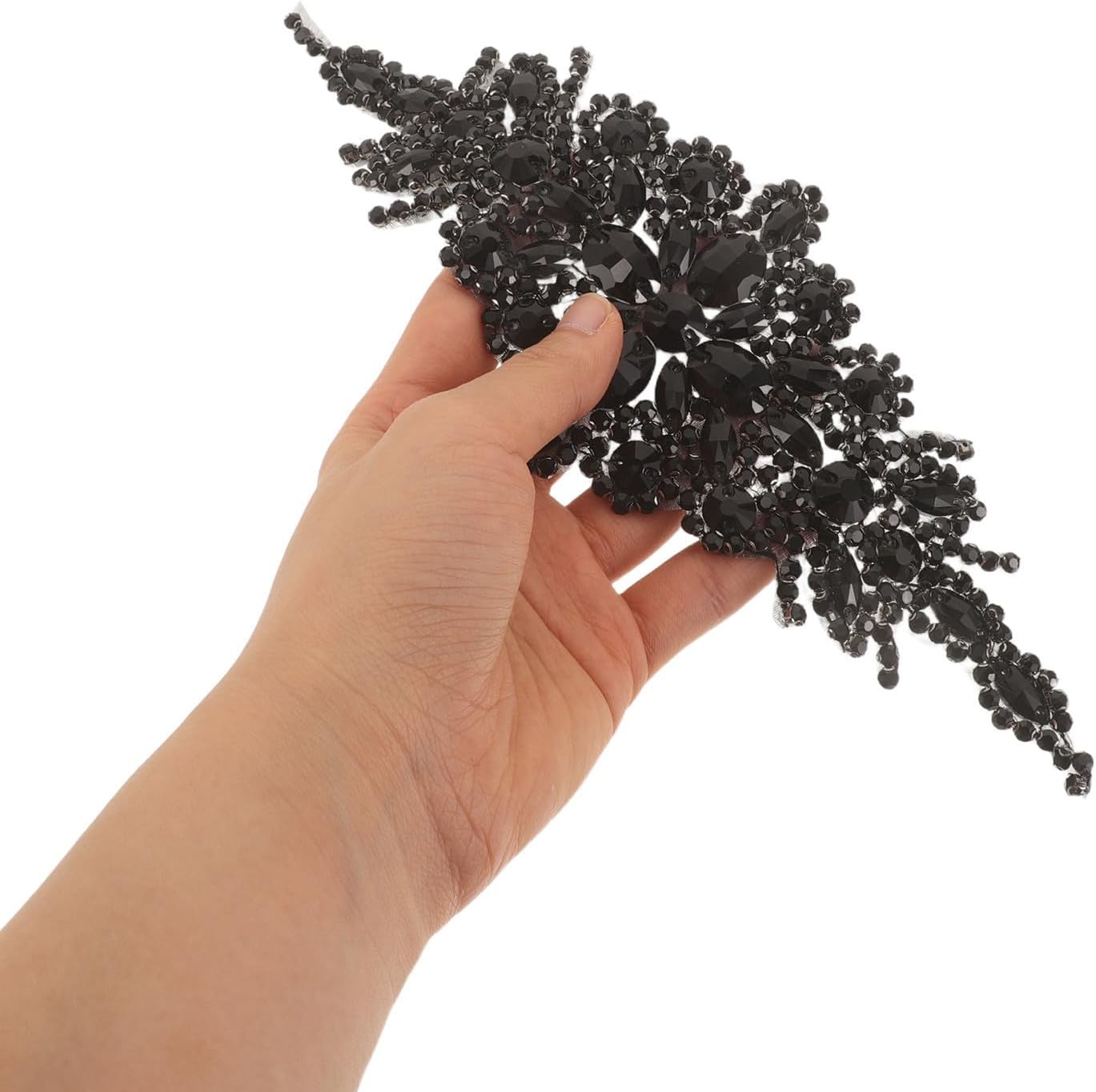 2pcs Floral Rhinestone Applique Patch for Wedding Dress