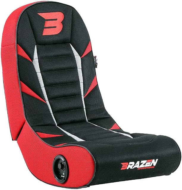 BraZen Python 2.0 Bluetooth Gaming Chair Foldable Floor Rocker with Speaker for Children - Red