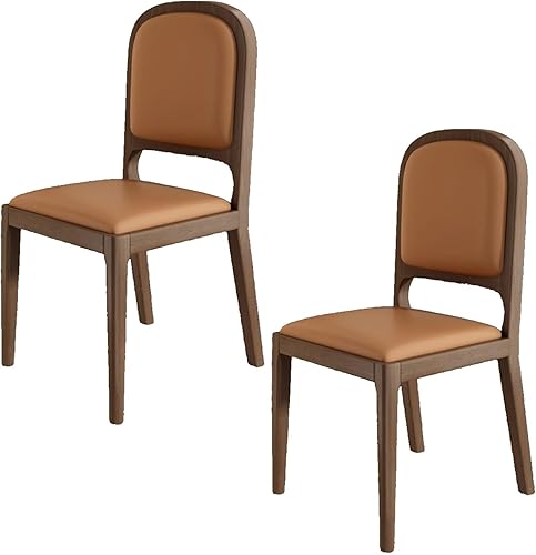 Miniatura 18 de Leather Seat Dining Room Chair with Back, Wooden Dining Chairs Set Kitchen Chair, Dining Room Chairs Armless Seat for Kitchen Living Room