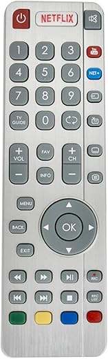 VINABTY SHWRMC0116 Remote Control Replacement for Sharp Aquos LC-49CUG8052K LC49CUG8052K UHD 4K LED Smart 3D TV with Netflix YouTube Buttons