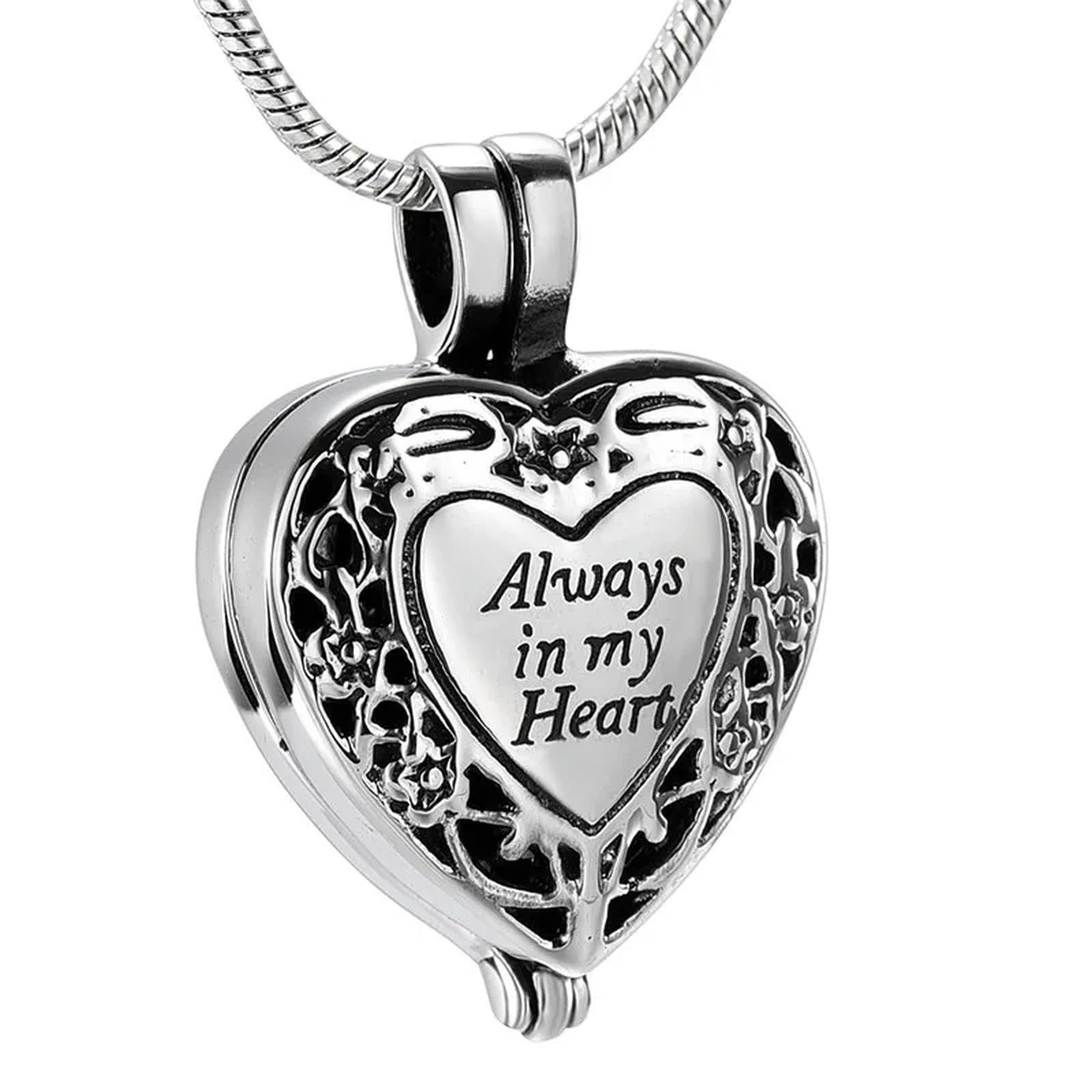 BIAIHQIE Cremation Jewelry Always in My Heart Memorial Urn Necklace for Ashes Perfume Locket Cremation Urns Keepsake Pendant-Necklace_c