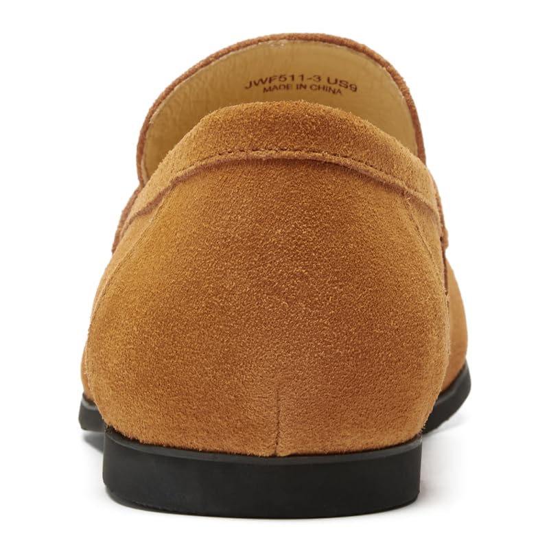 Image of Journey West Men's Suede Leather Belgian Loafers for Men Slip-on Casual Penny Casual Loafers