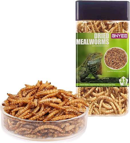 Miniatura 6 de Gusanos de harina secos de reptiles para mascotas, alimento para dragones barbudos, lagarto, tortugas, camaleón, monitor, rana, planeador de azúcar,
