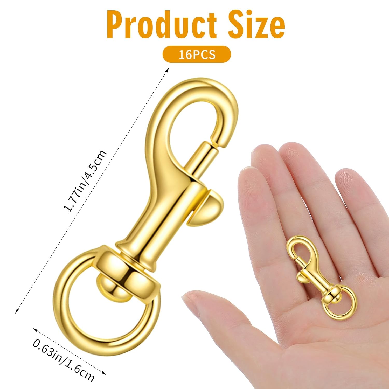 TIESOME 16PCS 1.77in Swivel Snap Hooks, Swivel Eye Bolt Snap Hooks