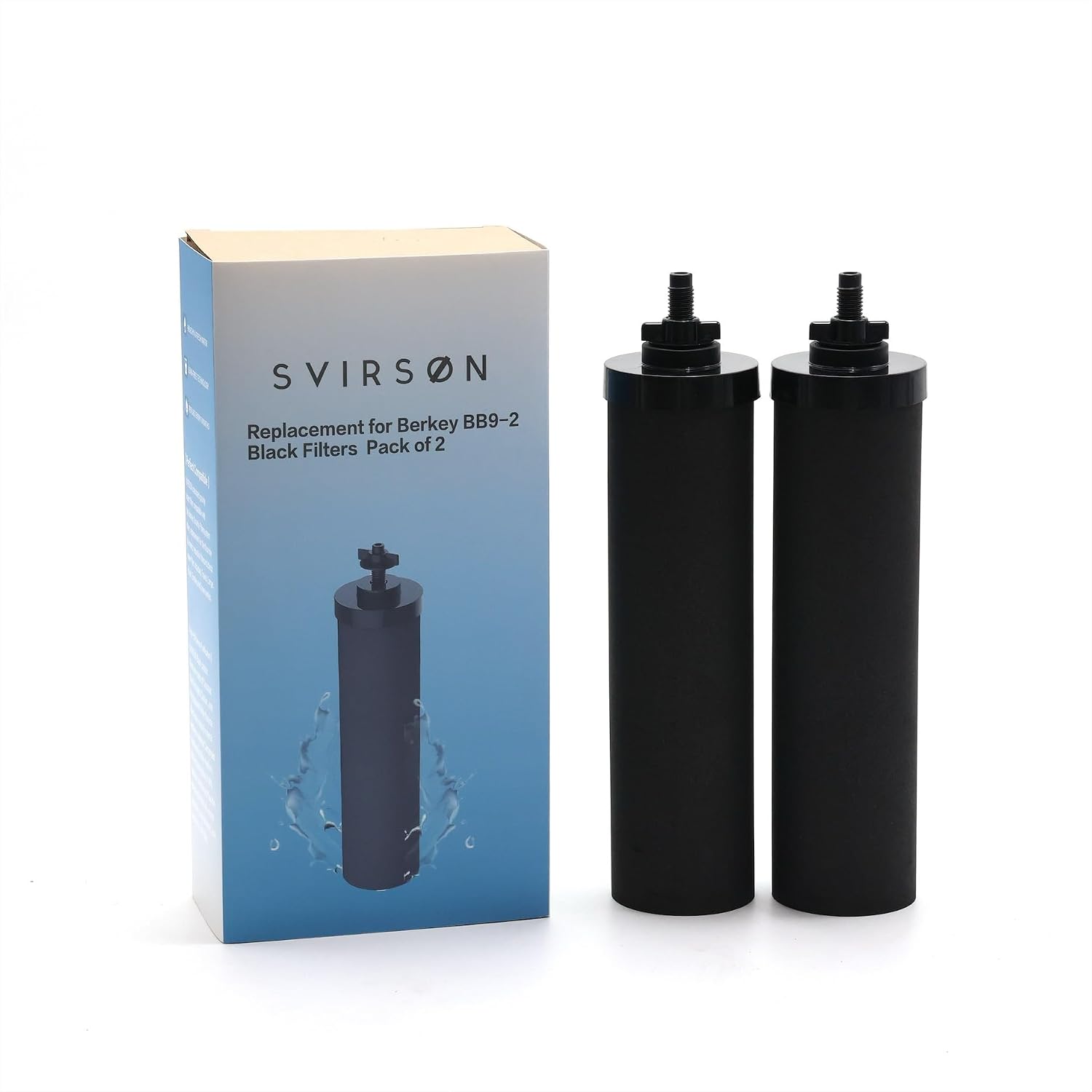 Water Filter, Replacement for Berkey® BB9-2® Black Purification Elements and for Berkey® Gravity Filter System, Pack of 4 for Berkey® water filter replacement.