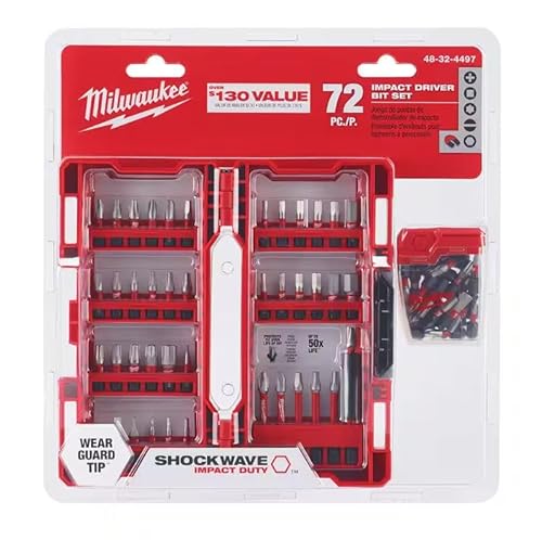 Milwaukee SHOCKWAVE Impact Duty Alloy Steel Screw Driver Drill Bit Set (72-Piece) 48-32-4497