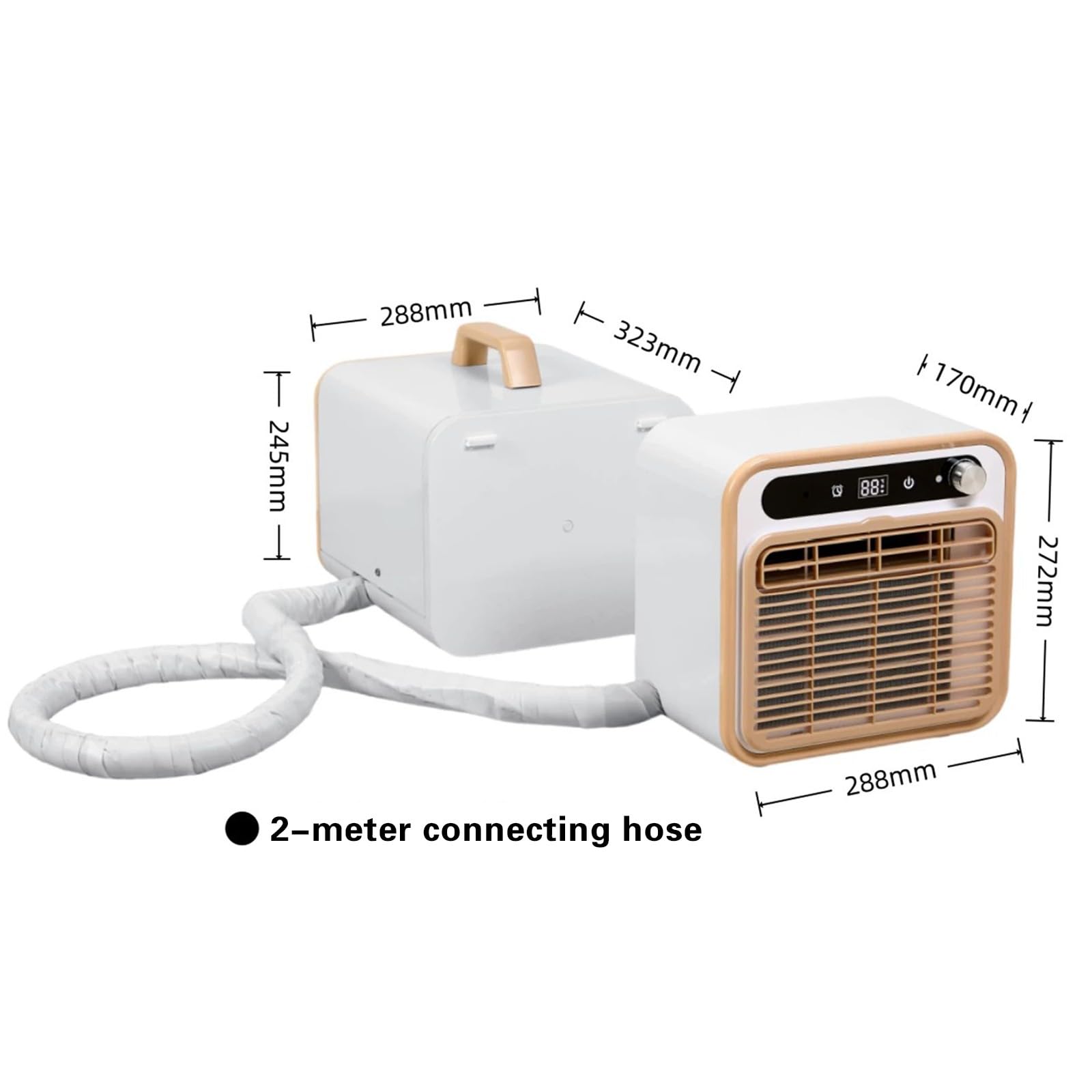 Aire acondicionado portátil split, 5000 BTU, 1500 W, para camping, con tubo de conexión de 2 m, silencioso, ideal para tiendas de campaña, caravanas, dormitorios 220V,1500W