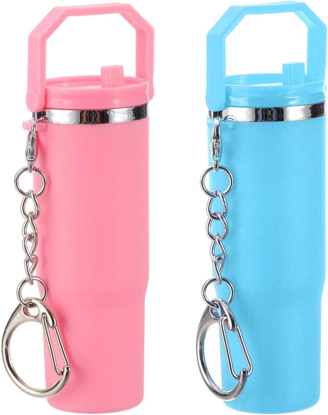 PATIKIL Mini Cup Keychains, Lip Balm Holder Small Cup Mini Tumbler Key Chain Charm for Handbag Purse
