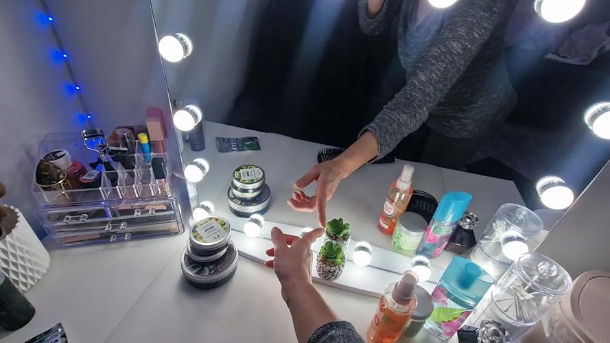 HOMCOM Hollywoodspiegel met verlichting, aanraakbediening