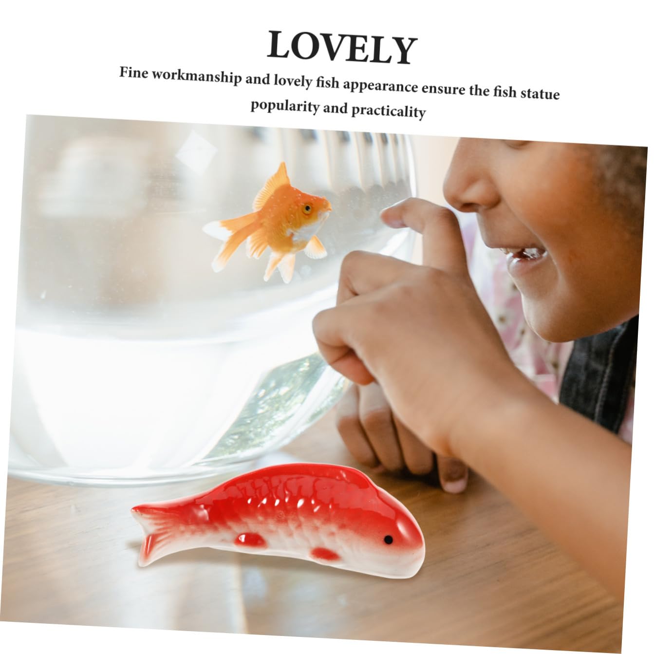 SUPVOX 4pezzi Ceramic Floating Fish Ornament for Aquariums Decorative Underwater Craft for Fish Tanks Lightweight and Retro Style