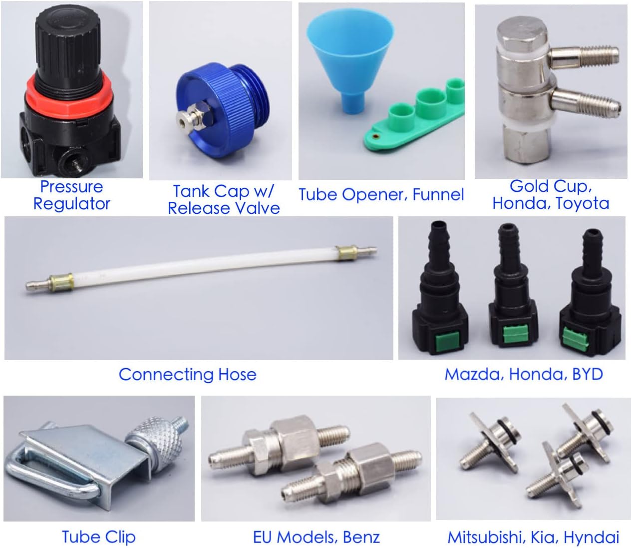 Non-dismantle Fuel Injector Cleaner Kit, Automotive Non-dismantle Injector Tester, Car Fuel System Cleaner Tool Set 140PSI for Petrol EFI Throttle Petrol Cars