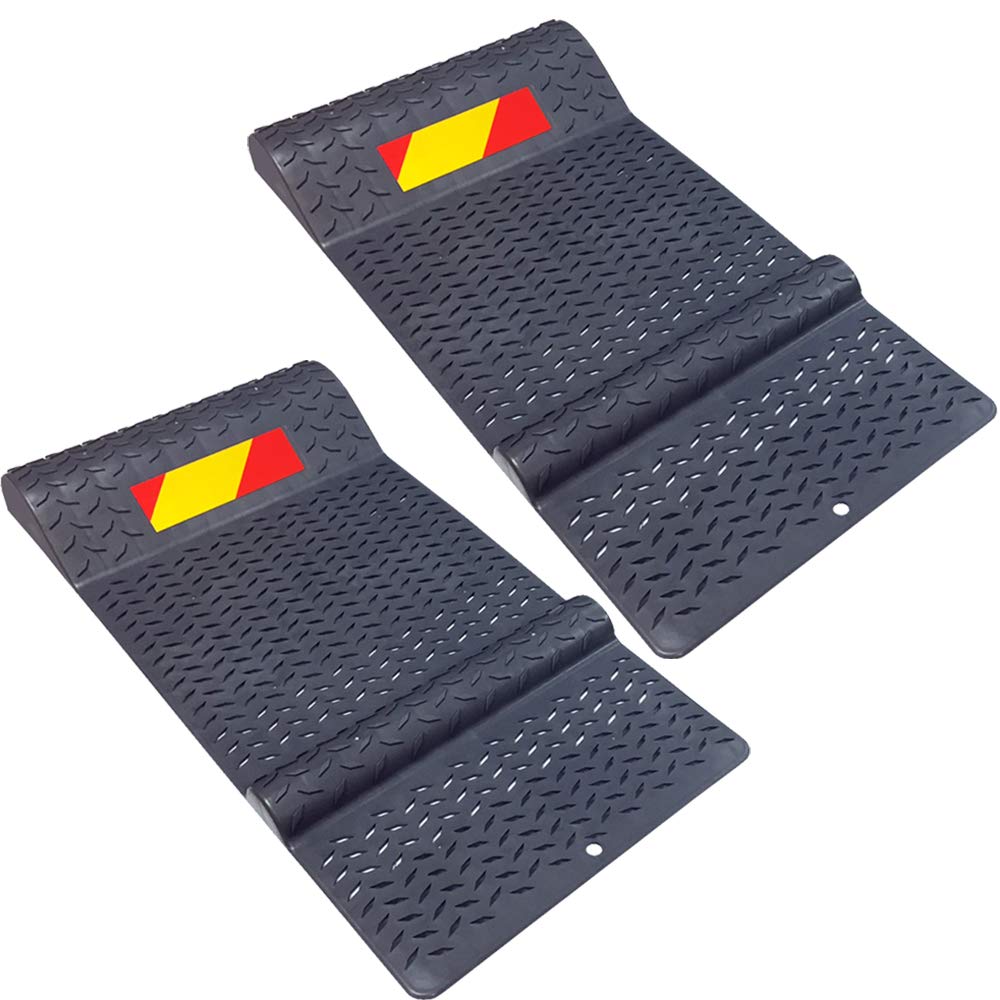 Electriduct Pair of Plastic Parking Mat Guides for Garage Vehicles, Antiskid Car Safety Park Aid - Gray