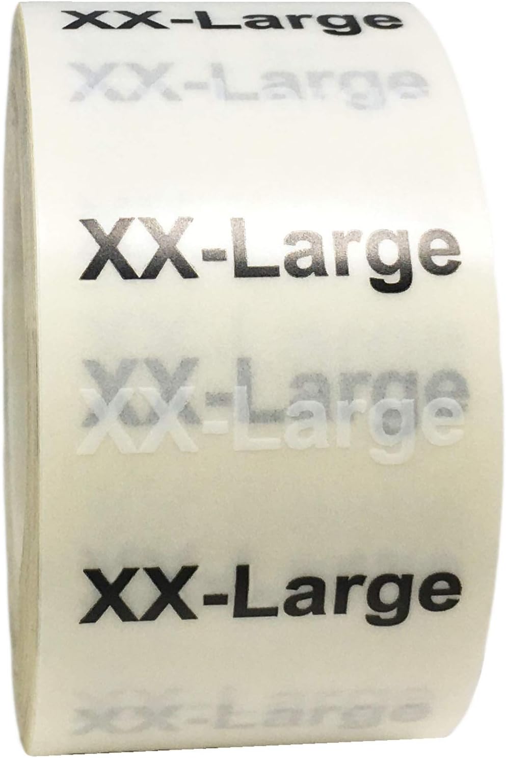 XX-Large Modern Clothing Labels – Clear Size Strips with Black and White Text, 1.25 x 5 Inch Adhesive Labels, 125 Total Stickers for Retail Apparel, Organization, and Inventory – Made in the USA