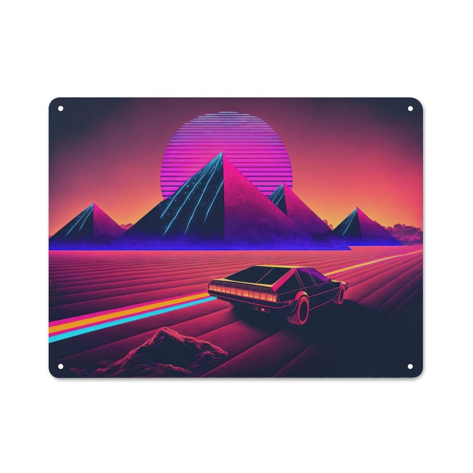 Junmoney Style-16 Tin Sign With Chasing The Sunset Design 30X40cm, Vintage Workshop Wall Decor For Tool Room, Garage, Studio Or Home Bar