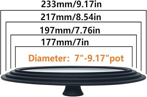 Miniatura 2 de Pastlla Tapa universal para ollas, sartenes y sartenes, resistente al calor, tapa de vidrio templado, tapas de repuesto para ollas de 7, 8 y 9
