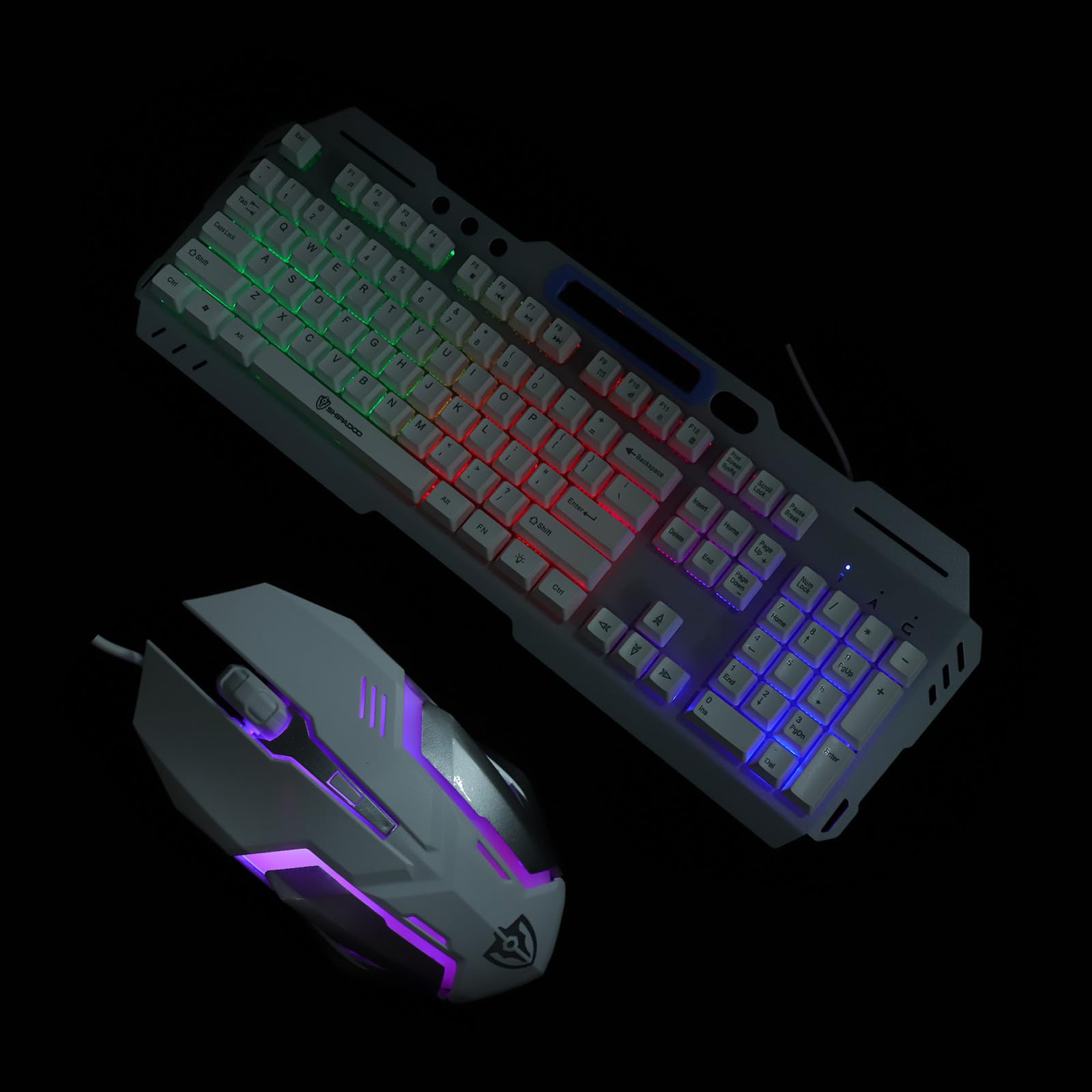 Set Tastiera e Mouse Ergonomici Portatile in Metallo Argento, Ricaricabile Usb, Plug And Play per Computer e Laptop