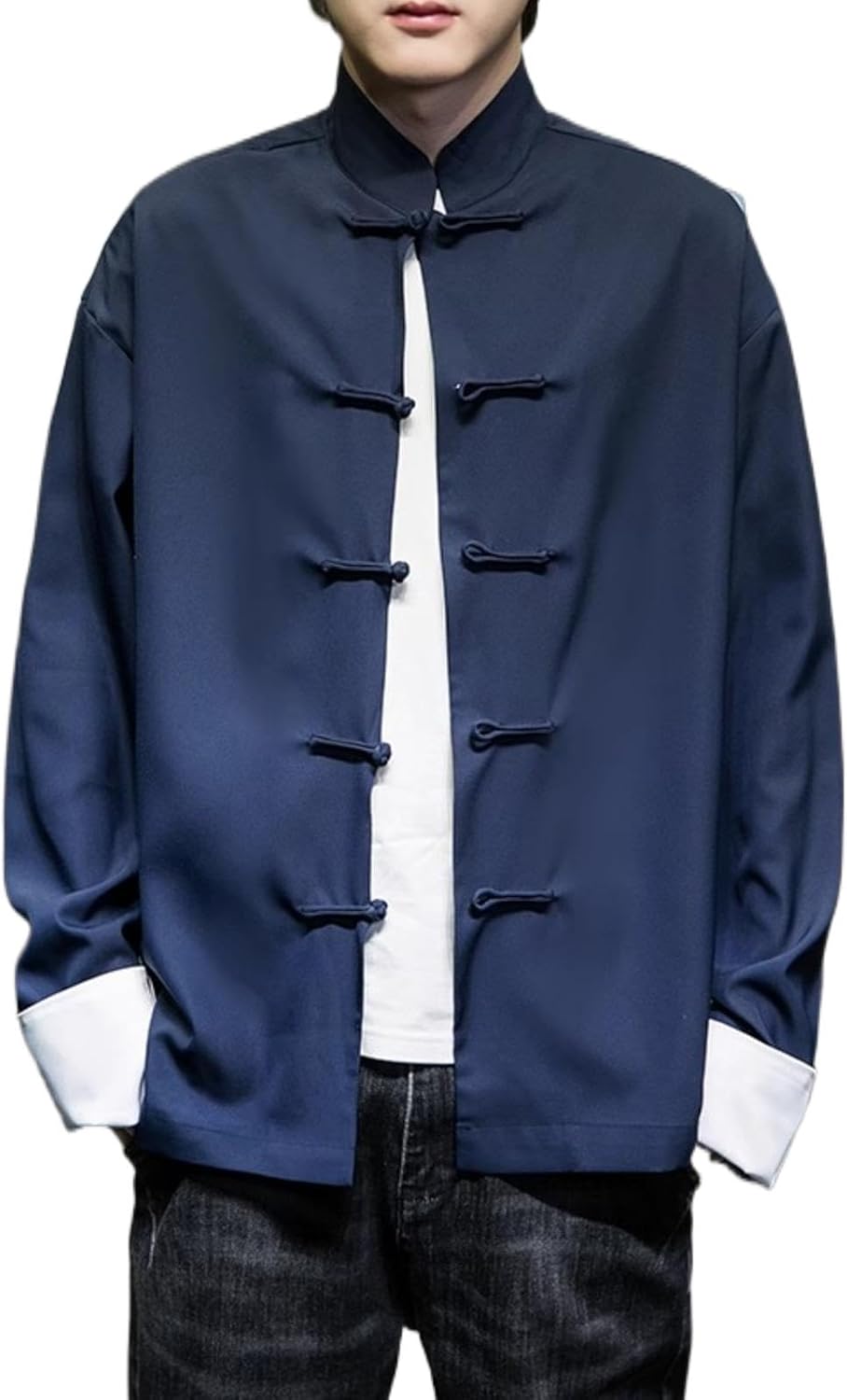 Chinese-Style Men's Tang Suit Long-Sleeve Shirt, Spring and Summer, Chinese Retro Casual Shirts