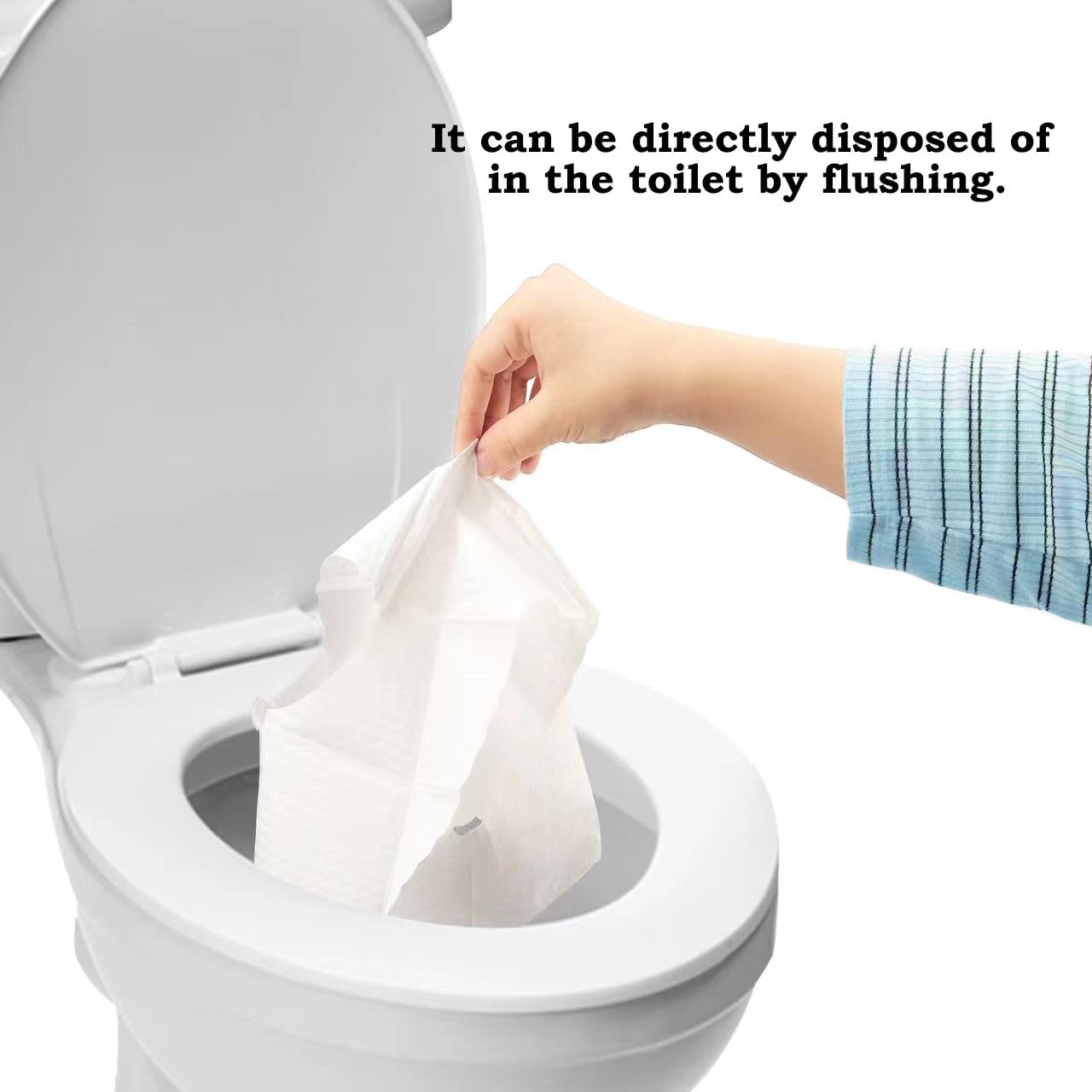 Toilet Paper Seat Covers (5 packs of 10 pieces)-Disposable Flushable Toilet Seat Covers, Portable Toilet Seat Covers for Travel Accessories, Companies and Camping. (WHITE) image 2