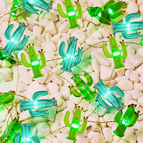 Impress Life Cactus Succulents String Lights Decoration, 10Ft 40Leds Cacti Saguaro Fairy Lights Battery Powered Remote For Wreath Bedroom Tropical Themed Wedding Home Party Supplies Decor #TOP28
