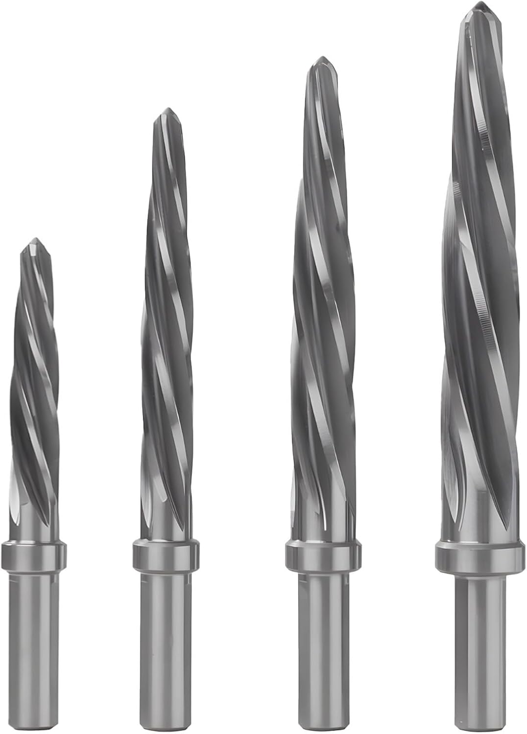 Hss6542 M2 Tapered Reamer Drill Bit Set For Metal, Automotive & Construction Use, 4 Pieces With Aluminum Case