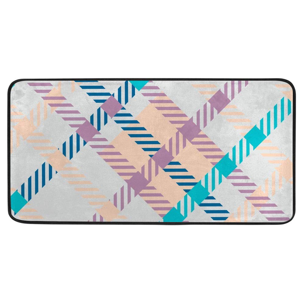 Tapis de cuisine rembourré violet à rayures idéal devant votre évier