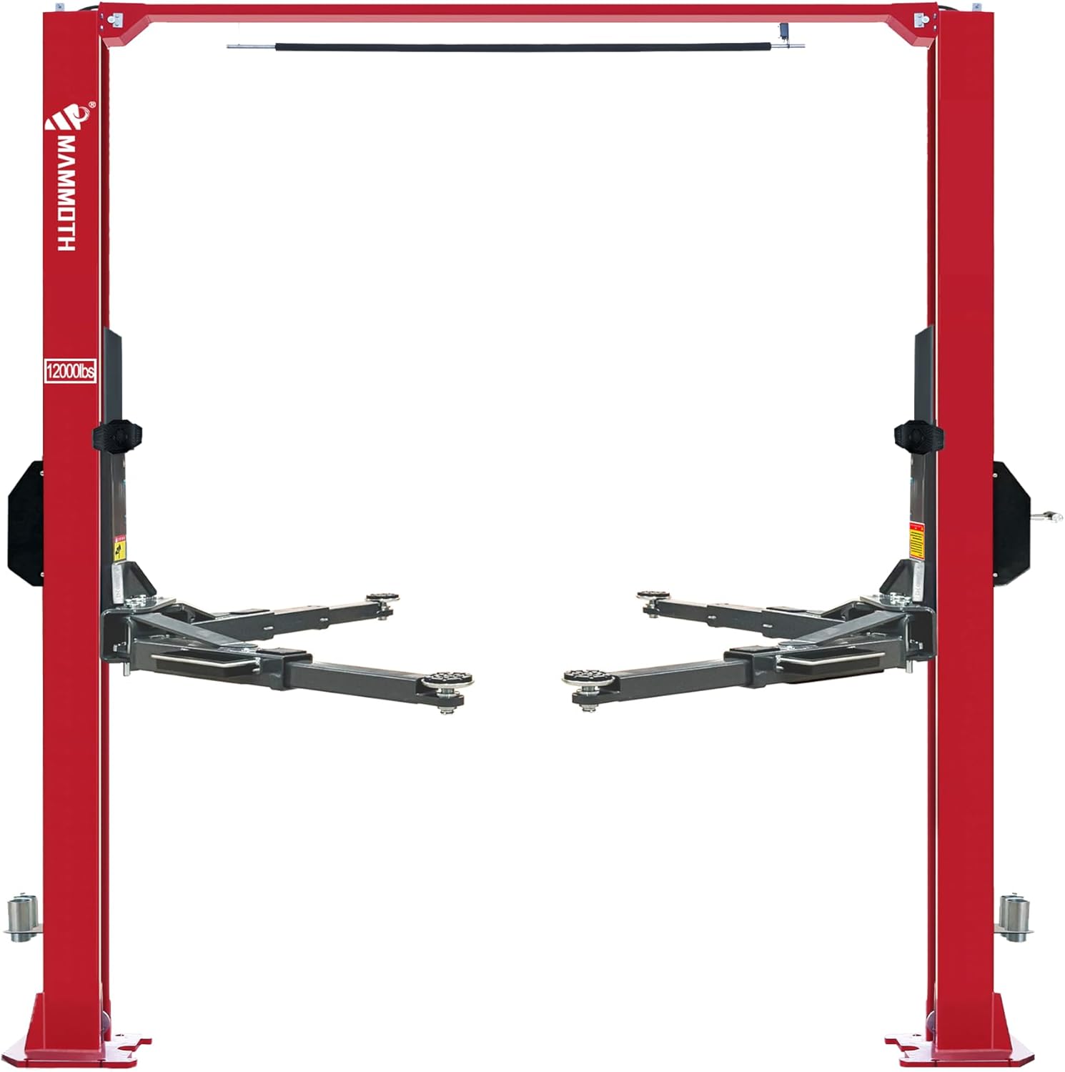 MJ-2L-45AS 2-Post Clear Floor Lift, 12000 lbs Heavy-Duty, Single Side Manual Release, Widened Inner Column