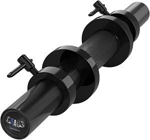 EAC Loadable Dumbbell Handle, 20” Olympic Dumbbell Bar with 2” Sleeves & Adjustable Steel Ring Clamps, 3.5” Thick Grip, 14-Gauge Steel, Diamond Knurl – Fits All Olympic Weight Plates