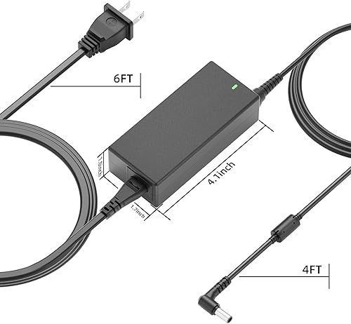 Miniatura 6 de Powseed Cable de alimentación de 10 pies, adaptador de CA de 19 V para LG Electronics de 19 pulgadas, 20 pulgadas, 22 pulgadas, 23 pulgadas, 24