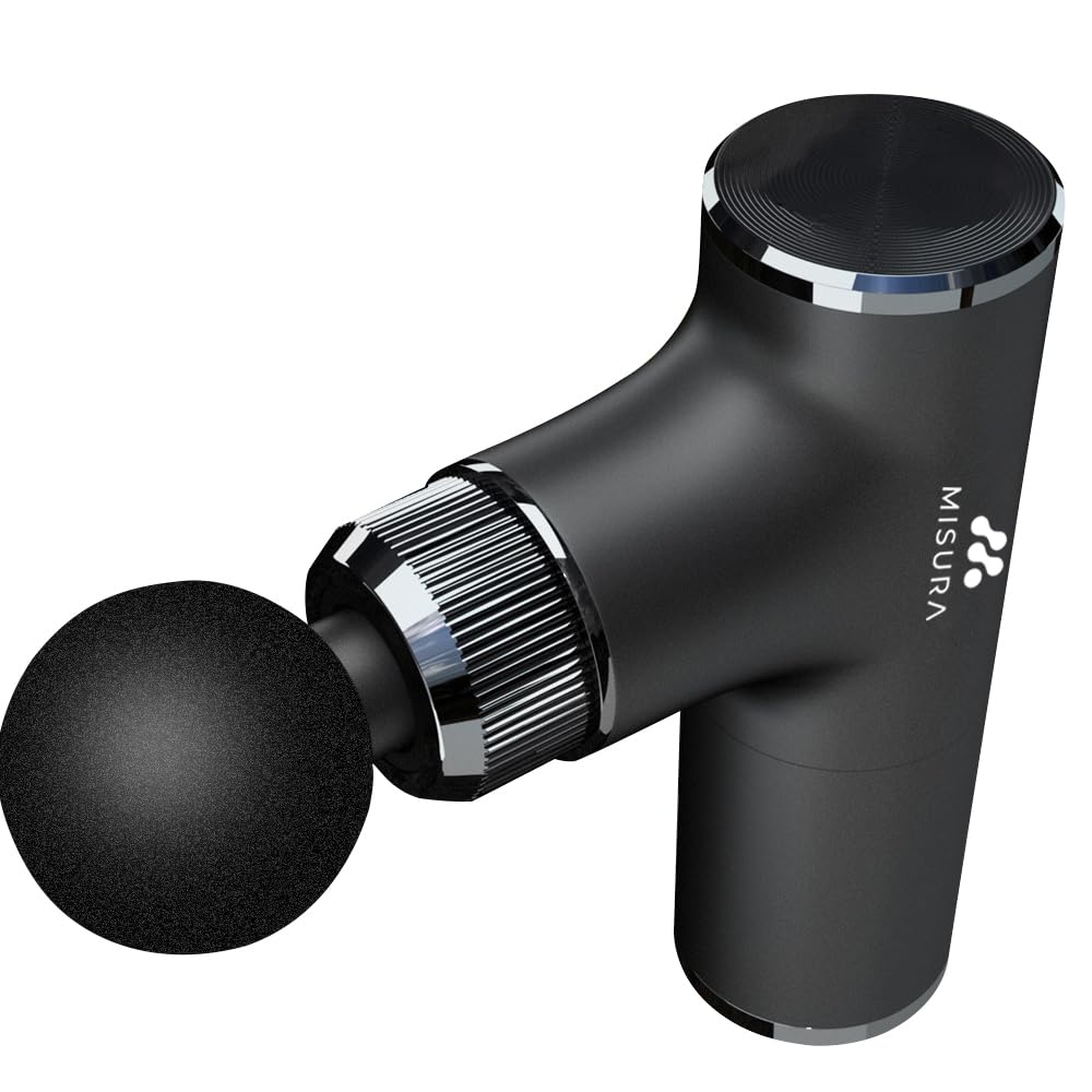 MISURA | Pistola de Masaje con Función Powerbank, Regarca tu Móvil Mientras Entrenas, 4 Cabezales, Silencioso, Hasta 2800 rpm, Ligera y Cabe en Bolsillo | MB3