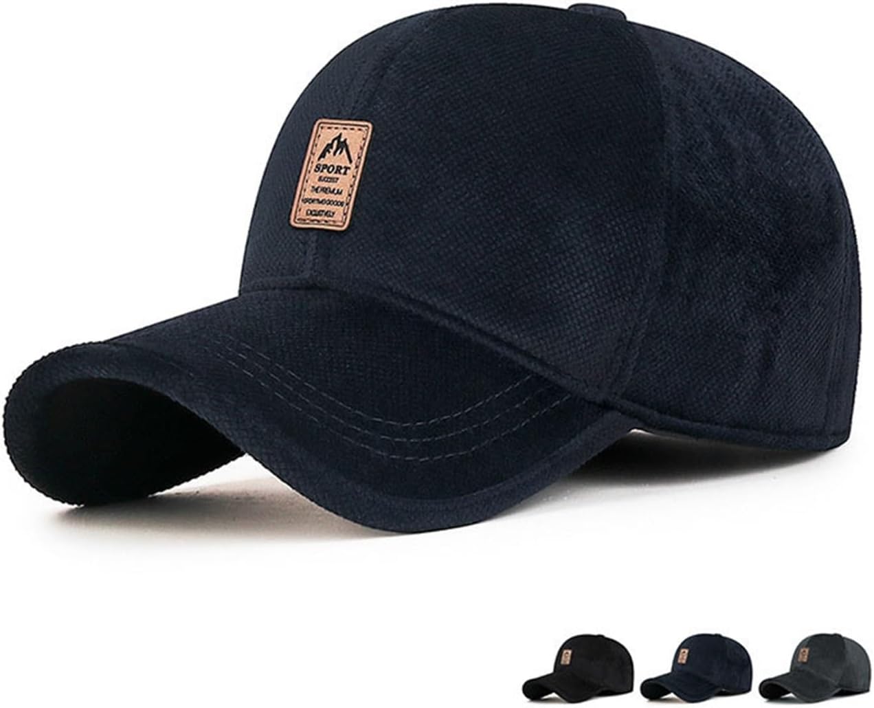 1 Piece Autumn and Winter Cotton Hat with Fleece Warm Hearing Protection Baseball Hat in Old Man