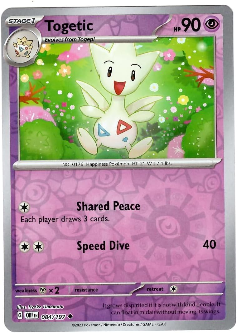 Pokemon - Togetic 084/197 - Obsidian Flames - Reverse Foil - Single Card