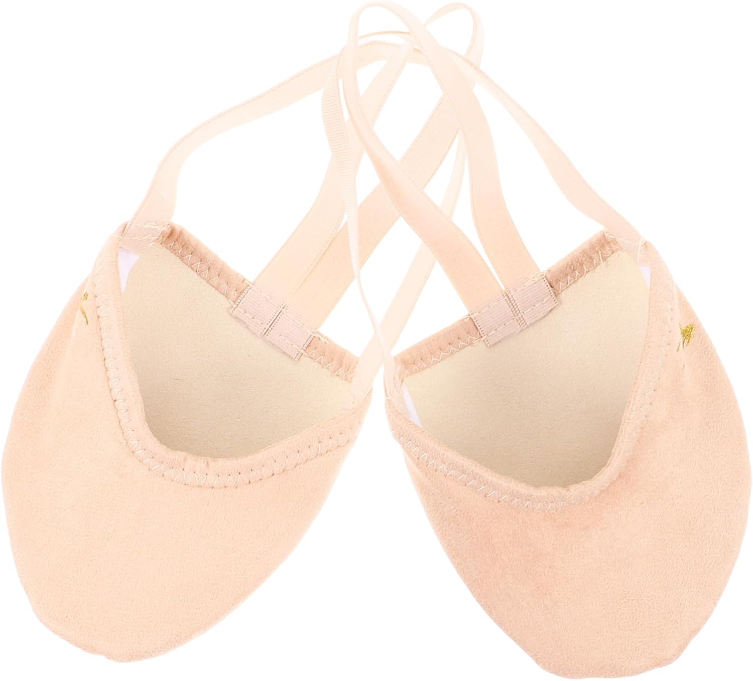 1 Pair Ballet Dance Forefoot Toe Protectors Cushion Pads Soft Coral Fleece Material Beige Color for Dancers Comfortable Fit in Dress Shoes and Walking