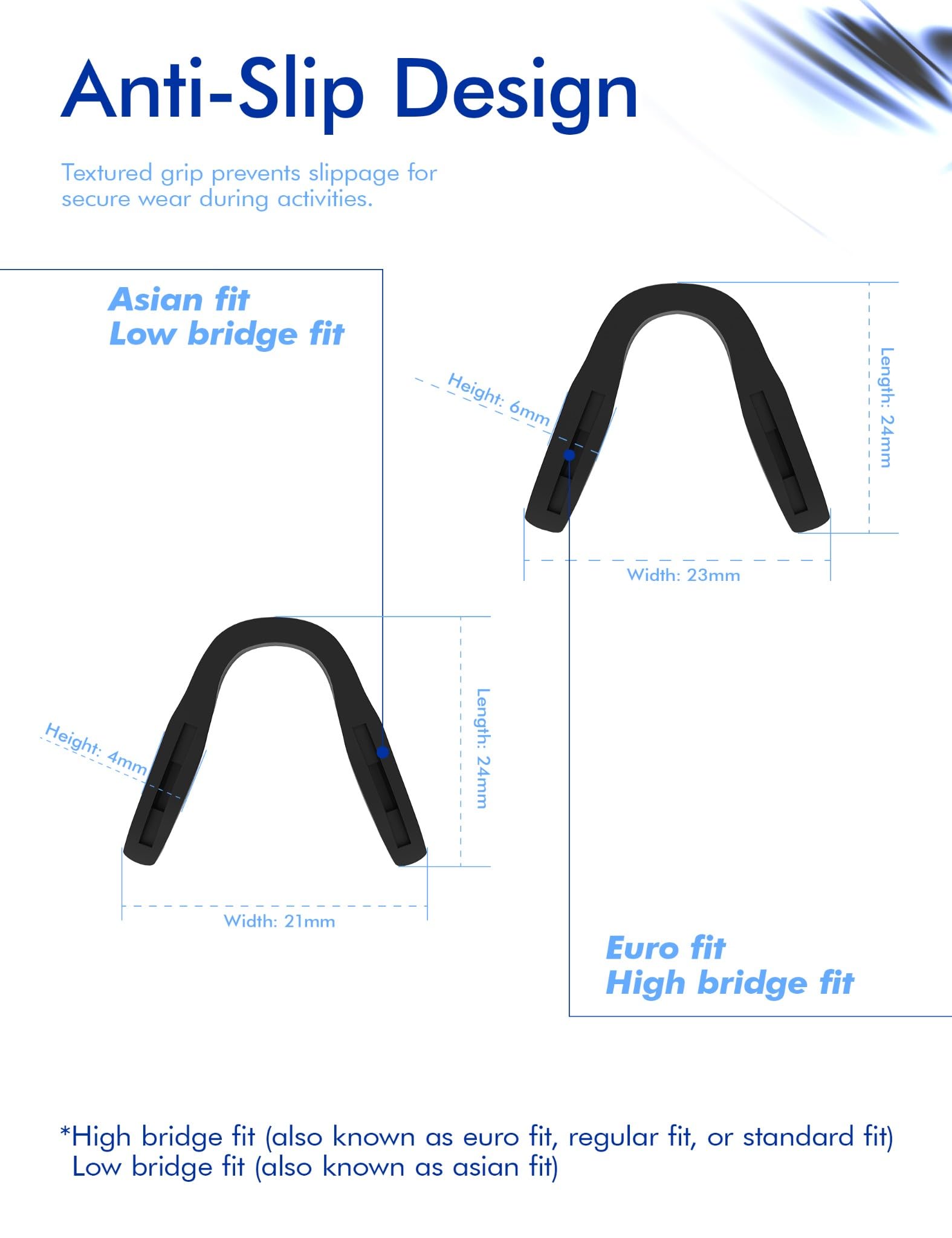 Saucer Ersatz-Nasenstück-Pads für Oakley Knolls OX8144 Brillen, Schwarz , Einheitsgröße