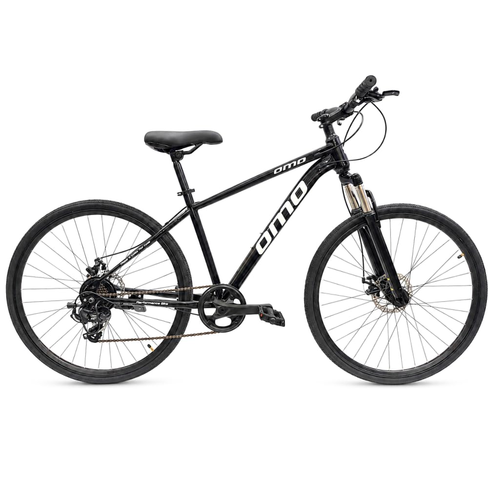Omobikes Glide 7s | Hybrid Cycle | 7 Speed Shimano Gears | Suspension | Dual Disc Brakes | 700C 29T Tire | Ideal for 15+ Years Unisex Adult (Black)-image-30