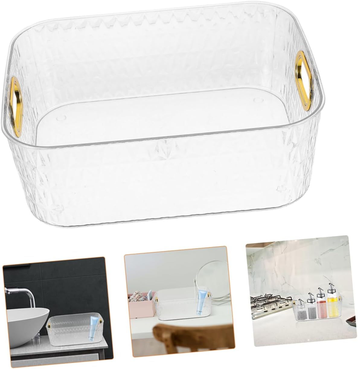 2pcs Transparent Makeup Organizer Storage Case Cosmetic Display Box for Lipsticks Brushes and Accessories Vanity and Bathroom Organization