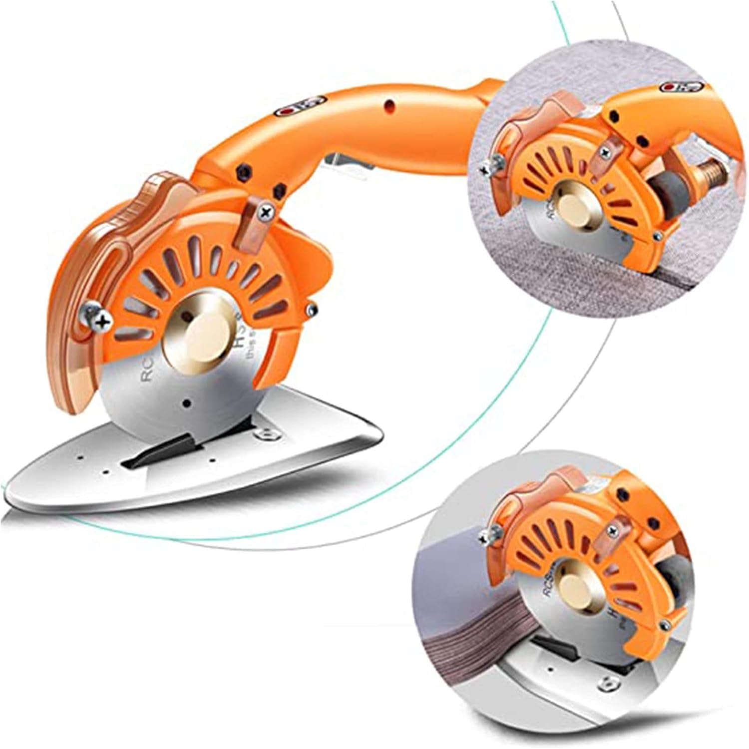 Electric Fabric Rotary Cutter Speed Adjustable Fabric Scissors, 35/40/45mm Cutting Thickness, Electric Fabric Cutting Machine for Cloth Fabric Leather and Carpet,125C thi