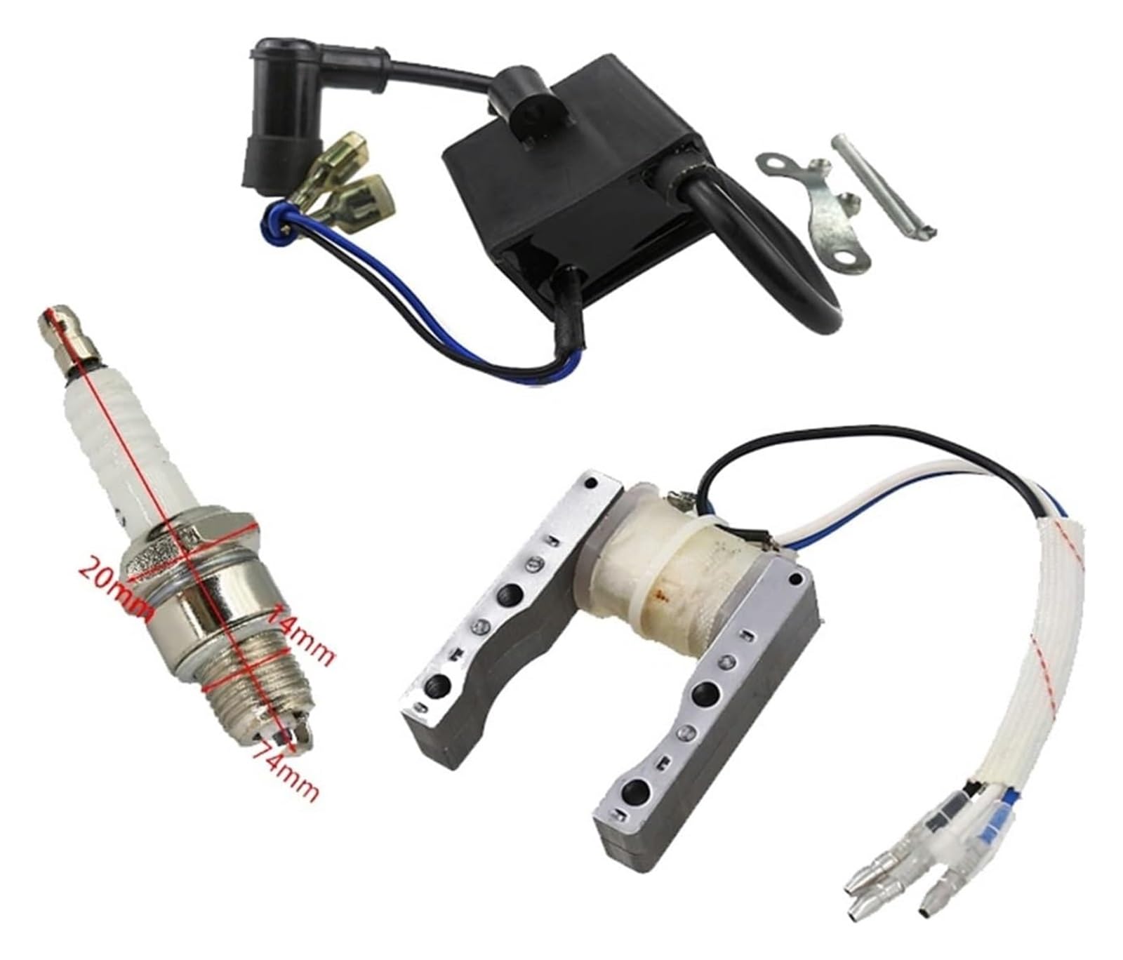cdi Encendido Moto para 49cc 60cc 66cc 80cc Motor De Accesorios Motorizados 2 Tiempos para Bicicleta Bobina Estator Magneto Encendido Motocicleta CDI(1 Set)