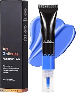 Jutqut Blue Foundation, Foundation Mixing Pigment, Smooth and Light Liquid Foundation, Blends Easily with Foundation, Warm to Cold, 0.67oz (Blue)