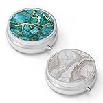 Pill Box 3 Compartment Small Pill Case,Portable for Pocket or Purse Pill Organizer Pill Container Holder to Hold Vitamins, Medication, Fish Oil and Supplements(2PCS)