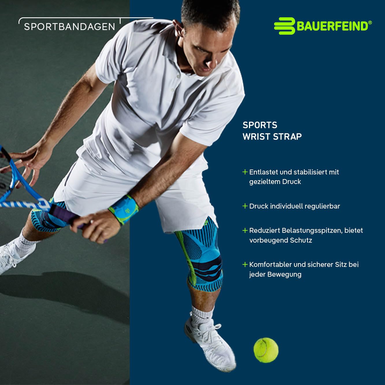 BAUERFEIND Handgelenkbandage „Wrist Strap“, 1 Handgelenk Bandage Fitness, Unisex