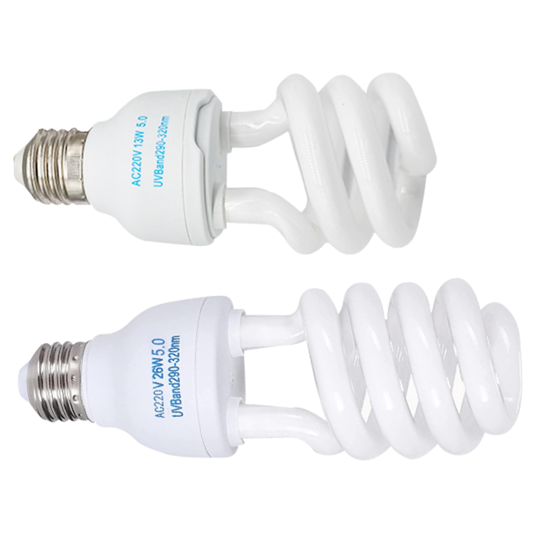 Bulbas UVB para Reptiles 5.0 UVB E27 Interfaz Reptiles subtropicales Ligera Azul Claro Blanco Luz de luz Fixtura para Tortugas, Bombillas de 13W para