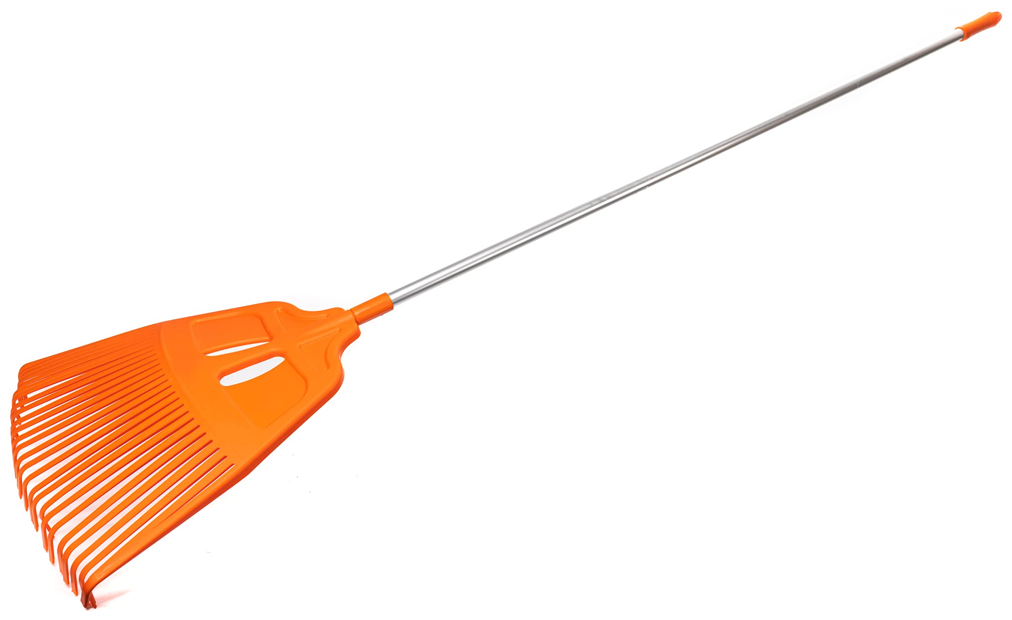 KOTARBAU® Set 5 Piezas Rastrillo Jardin - Rastrillo Hojas Jardin - Plástico - 150 cm - Naranja - con Mango de Aluminio - Accesorios Intercambiables - Herramienta Multifunción - Extra-Click