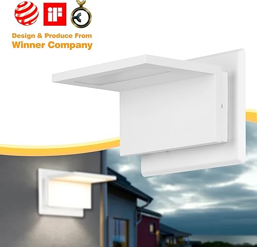 Miniatura 3 de Inowel Lámpara de pared LED para exteriores, lámpara de montaje en pared, blanca, moderna, lámpara de iluminación para porche, puerta delantera,