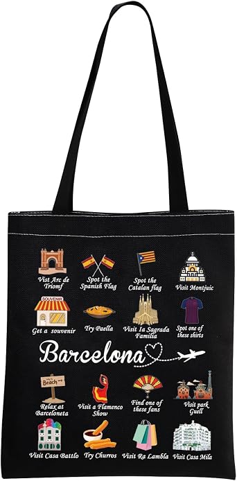 MNIGIU Barcelona Tote Bag Barcelona Travel Gift Welcome To Barcelona Gift